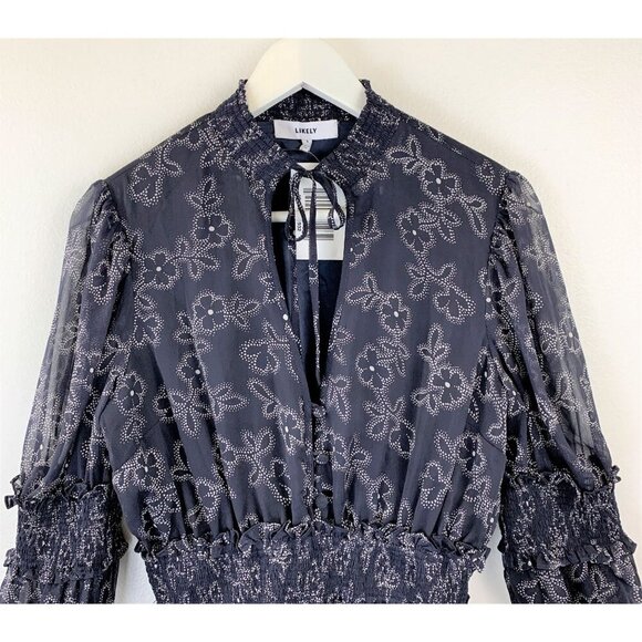 NWT Likely Rowe Floral Tie Neck Dress Size 4 - Picture 3 of 11